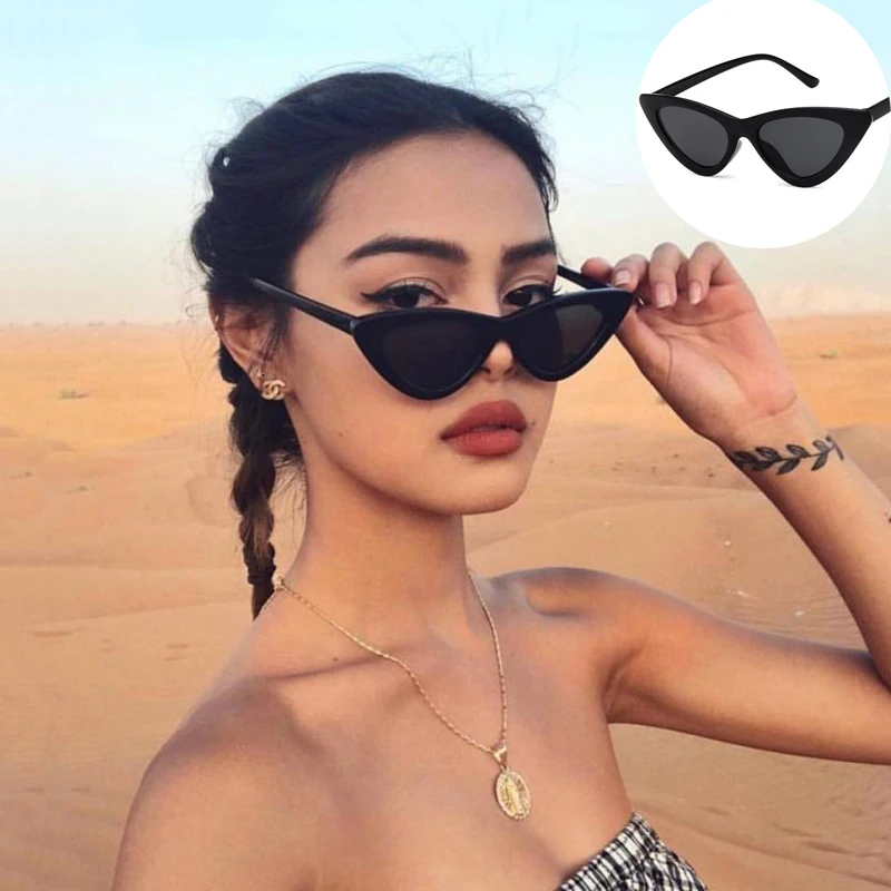 Vintage Fashion Sunglasses Retro Cat Eye Sunglasses 2021 New Eyewear for Women Triangular Outdoor Driving Hiking Sun Glasses