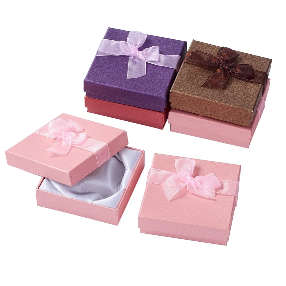 12pcs Jewelry Gift Boxes Bracelets Earring Ring Necklace Jewelry Set Box Square Round Packaging Cases Display Cardboard Mixed