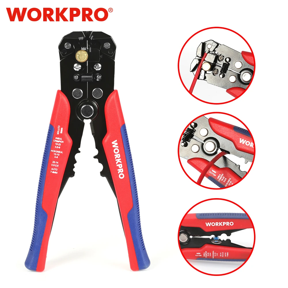 WORKPRO Crimper Cable Cutter Automatic Wire Stripper Multifunctional Stripping Tools Crimping Pliers Terminal