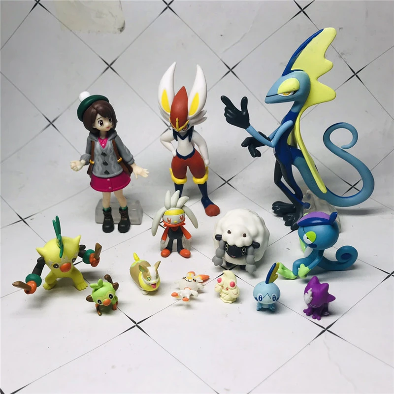 Original Pokemon SCALE WORLD Gloria Inteleon Grookey Sobble  anime action & toy figures model toys for children