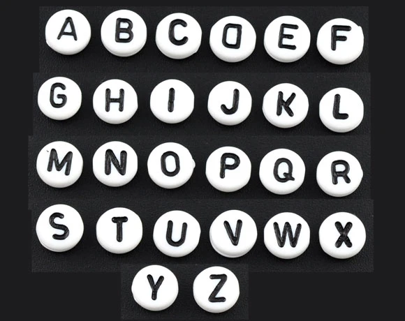 DoreenBeads 500Pcs Flat Round Handmade Spacer Beads Acrylic Alphabet/Letter 