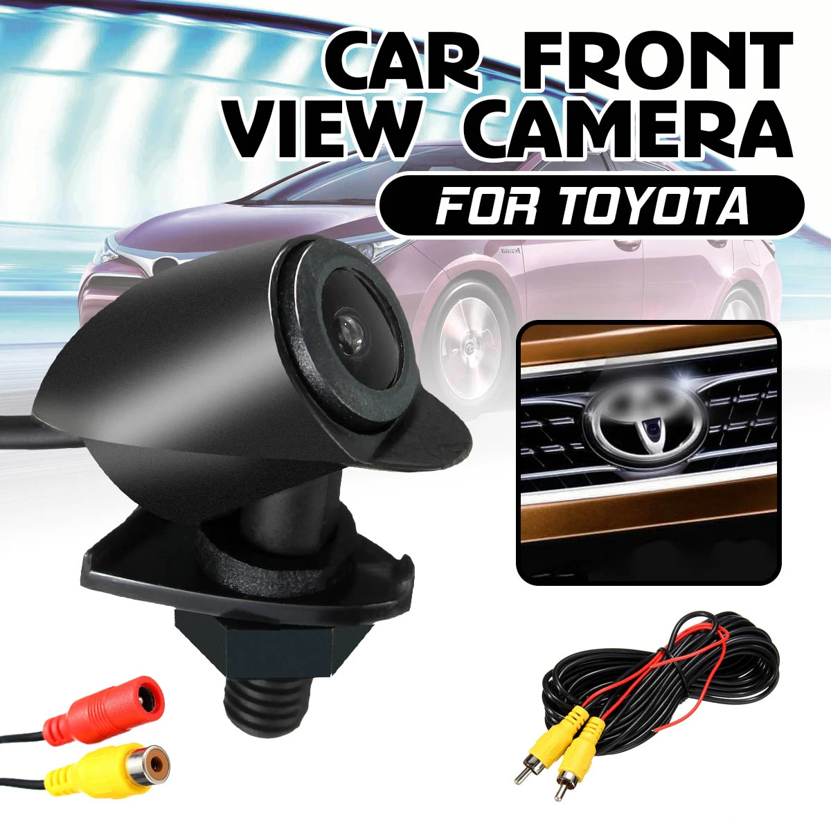 CCD Car Front View Camera Parking Waterproof Wide Angle Logo Embedded For Toyota Prado Highlander Land Camry Verso EZ RAV4 Cruis