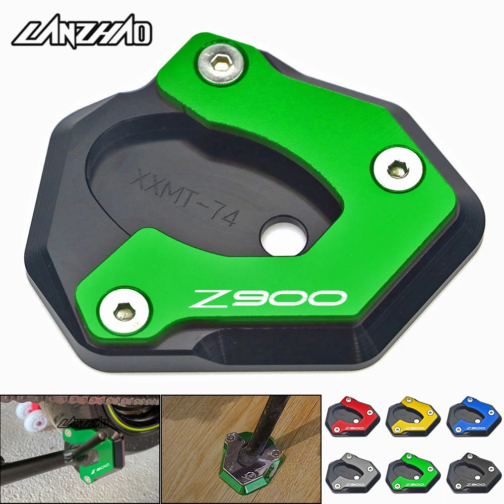 Z900 Motorcycle Side Stand Enlarger Kickstand Enlarge Plate CNC Aluminum Accessories for Kawasaki Z900 2017 2018 2019 2020
