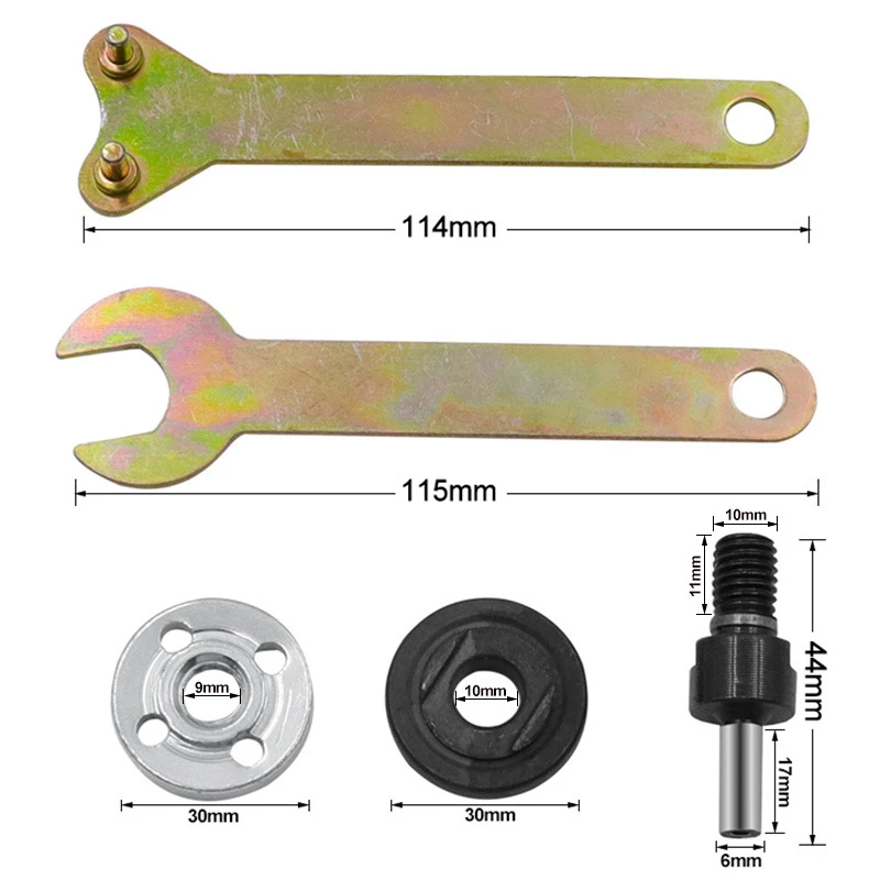 Connecting rod Flange Nut Inner Outer Kit and Angle Grinder Key Flanged Wrench for Electric Drill conversion angle grinder tool