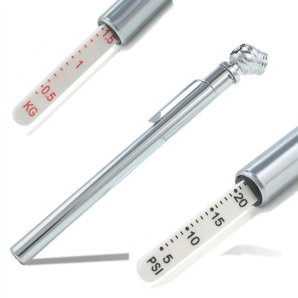 Tire/Tyre air pressure Test Meter Pen Shape Emergency Use Portable 5-50 PSI Pressure Gauge Durable Silver Car Styling