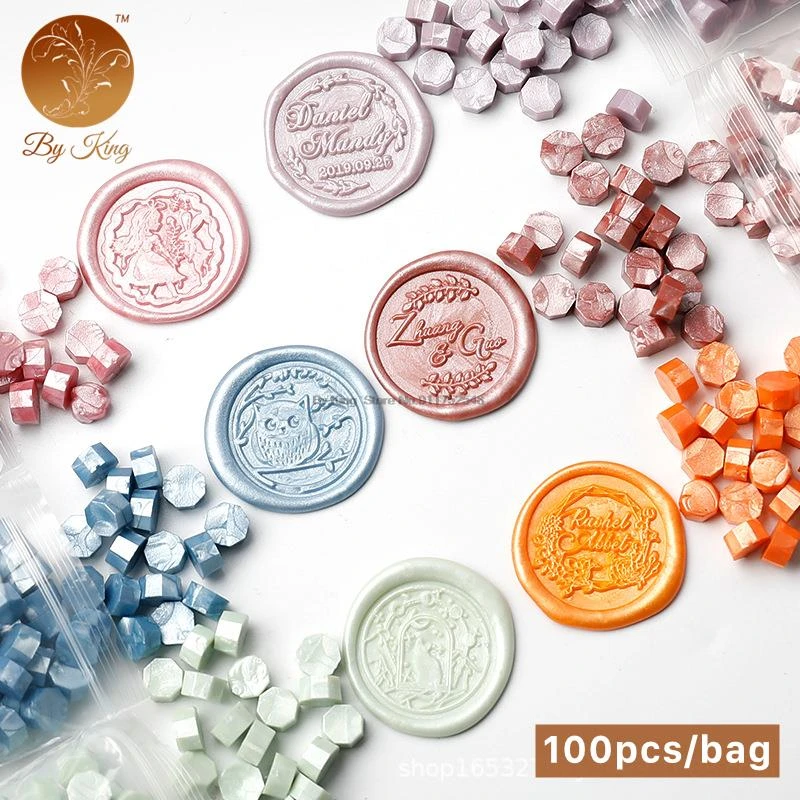 100Pcs/Bag Retro Wax Seal Mixed Color Wax Retro Stamps Octagon Sealing Stamp For Envelope Letter Wedding Invitation Handmade
