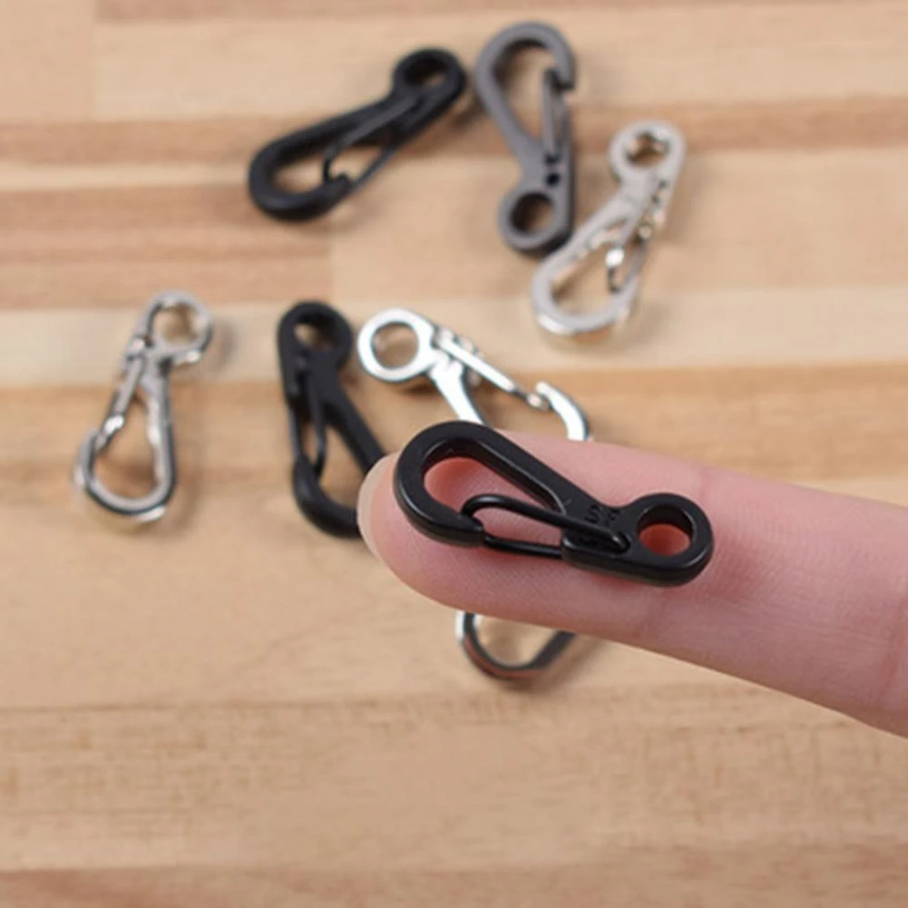 10Pcs Mini Carabiner Clips Tiny Alloy Spring Snap Hook Keychain Clasps Small Hanging Buckle for Backpack Camping Bottle