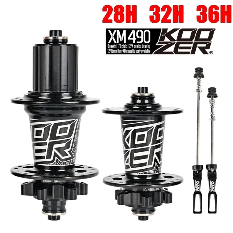 New Koozer XM490 Bicycle Bearing Hub MTB Mountain Bike Hub Rear Hub QR 10*135mm 12*142mm 28 32 36 Holes Disc Brake Bicycle Hub