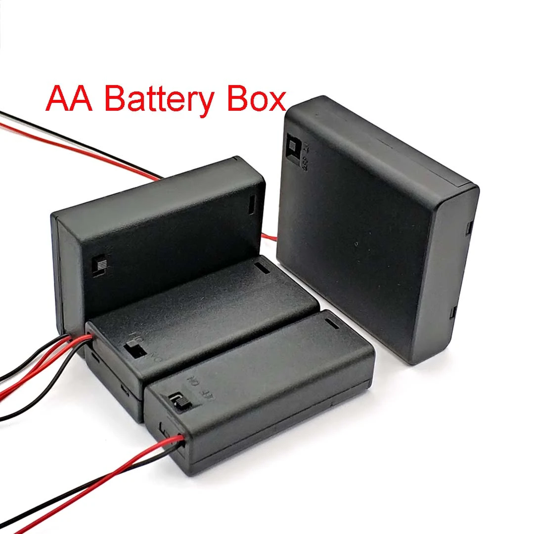 DIY 1/2/3/4 Slot AA Battery Holder Box Case AA Battery Holder Box Case with Switch