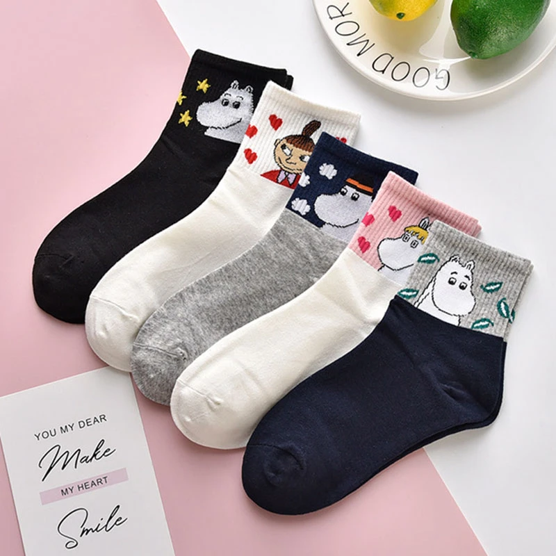 Spring Autumn Animal Hippo Cotton Socks For Women Cartoon Anime Character Girls Socks Cute Breathable Casual Students Sox 2021