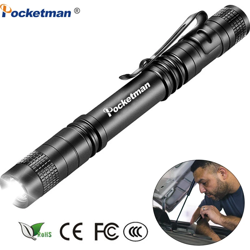 2000LM Mini Flashlight Pen Torch Small Flashlight Waterproof Lanterna Pocket Flashlight Linterna  Car Repairing 1Pcs Pocketman