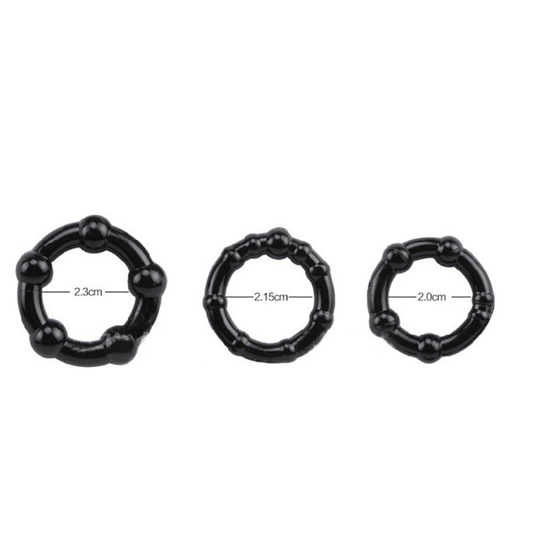 3 Pcs/Pack  Male Flexible Stay Donuts Cock Rings Silicone Time Delay Ring Cock Rings Adult Products