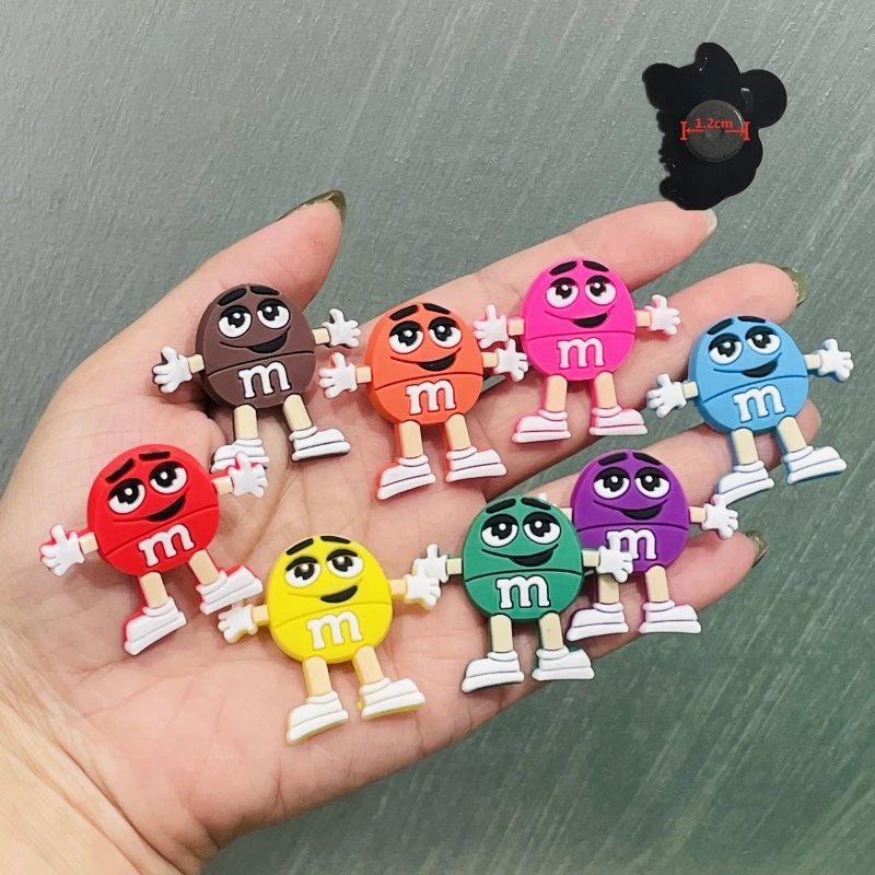 1PCS PVC Colorful Lovely Chocolate Beans Cartoon Fridge Magnets M Refrigerator Magnetic Sticker Boys Girls Gifts Stationery Toy