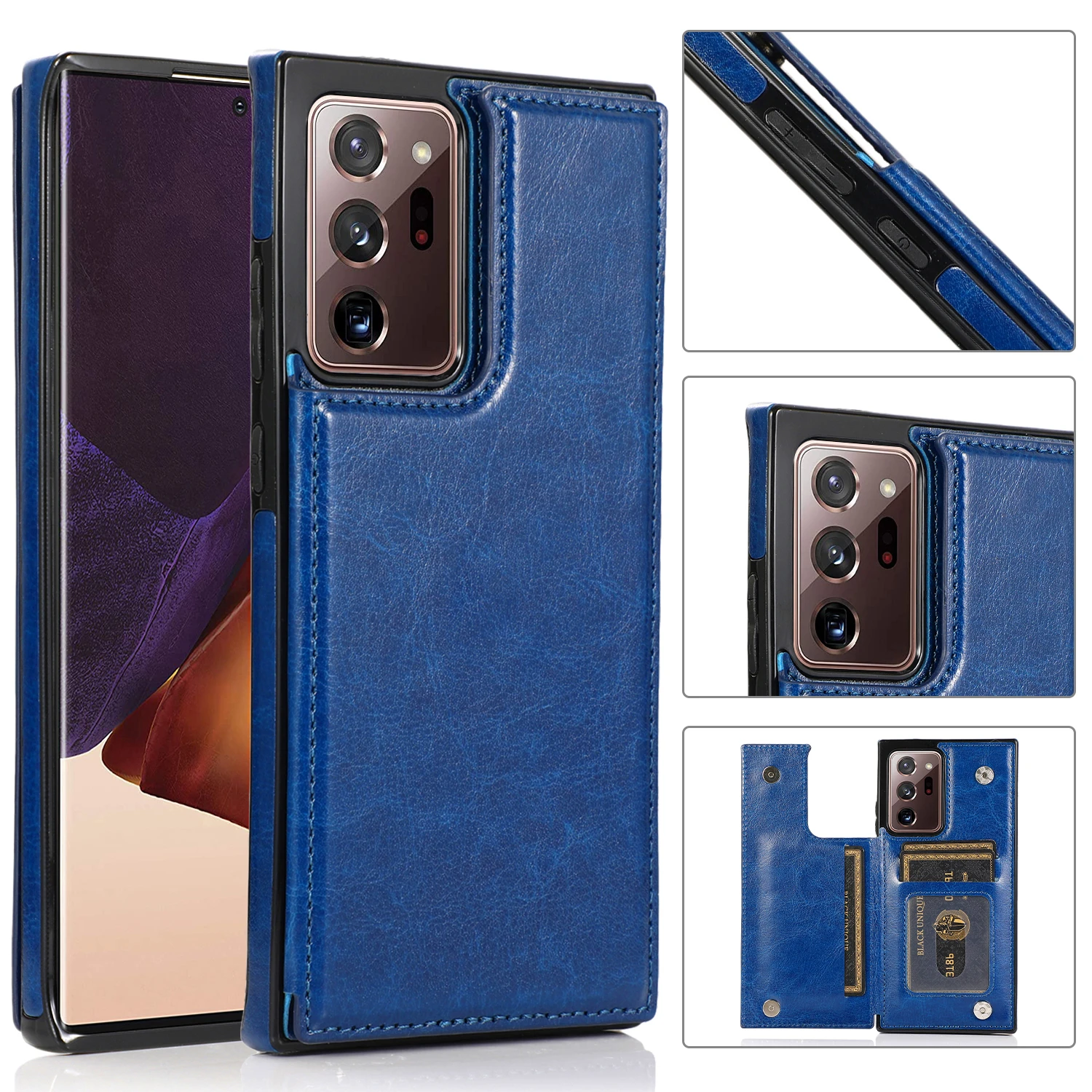 Luxury Slim Fit Leather Wallet Case For Samsung Galaxy S21 Ultra S20 FE S9 Plus Note 20 10 Lite With Card Slot Shockproof Cover