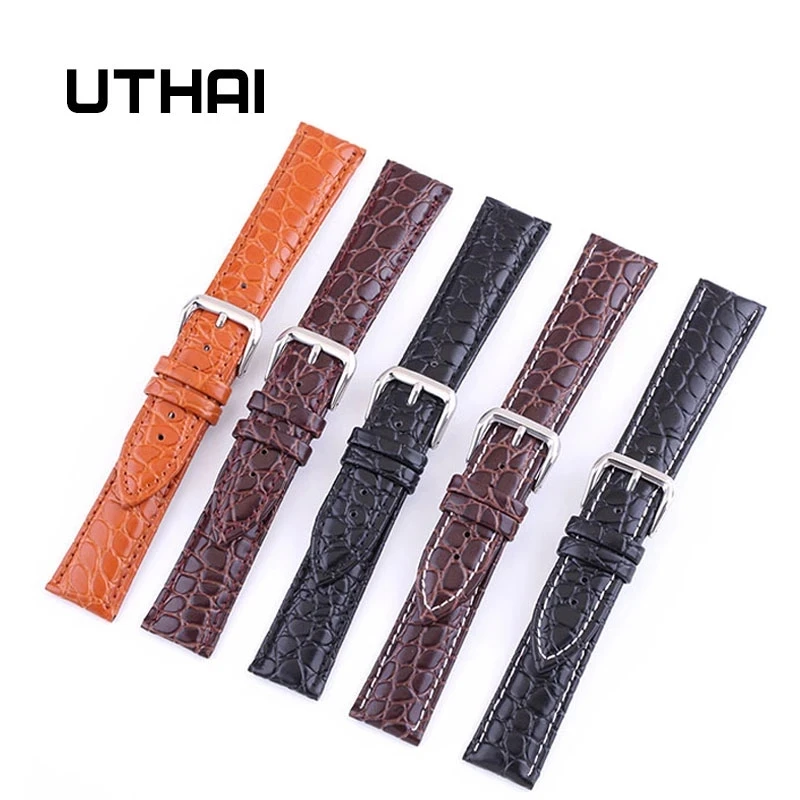 UTHAI P02 20mm Watch Strap Genuine 22mm Watch Band 12-24mm Watch Accessories High Quality 18mm Leather Watch Strap Watchbands