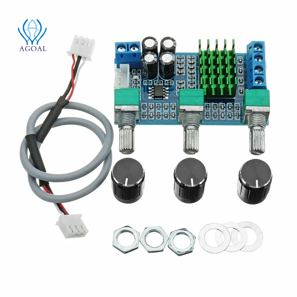 DC 12V To 24V 2X80W XH-M567 TPA3116D2 Dual Channel Digital Amplifier Board High And Low Adjust On-board Operational Amplifier