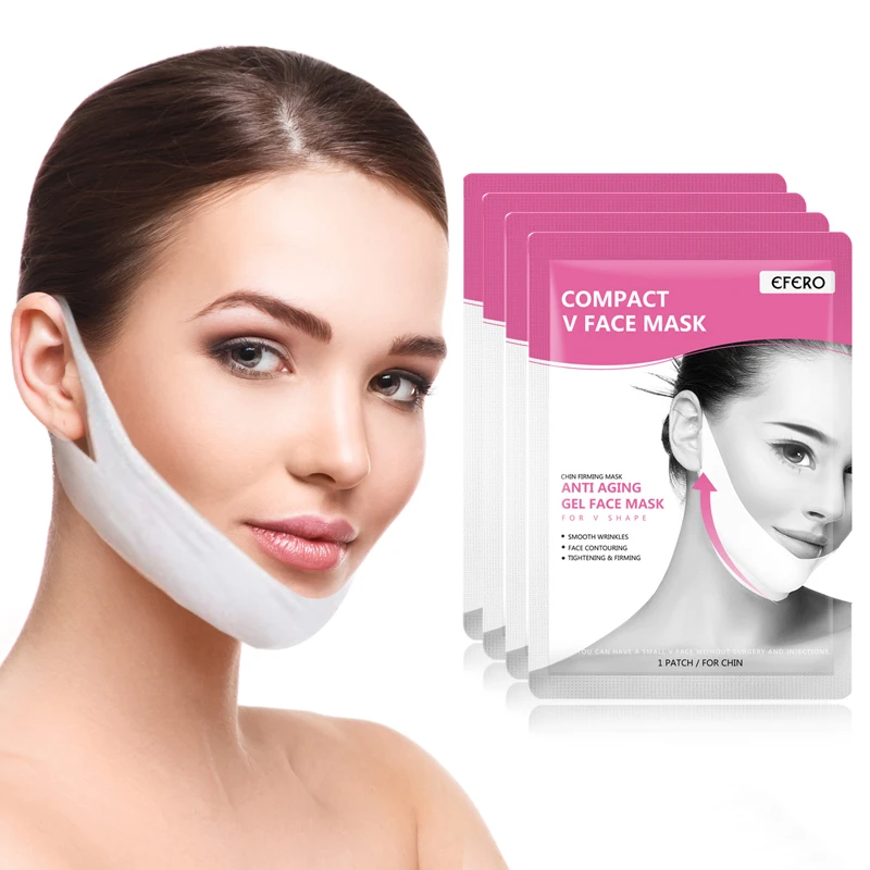 2PCS Firming Lift Face Mask Chin V Shaped Slimming Mask Chin Check Lifting Firming Anti Wrinkle Anti-Aging V-Shaped Face Masks