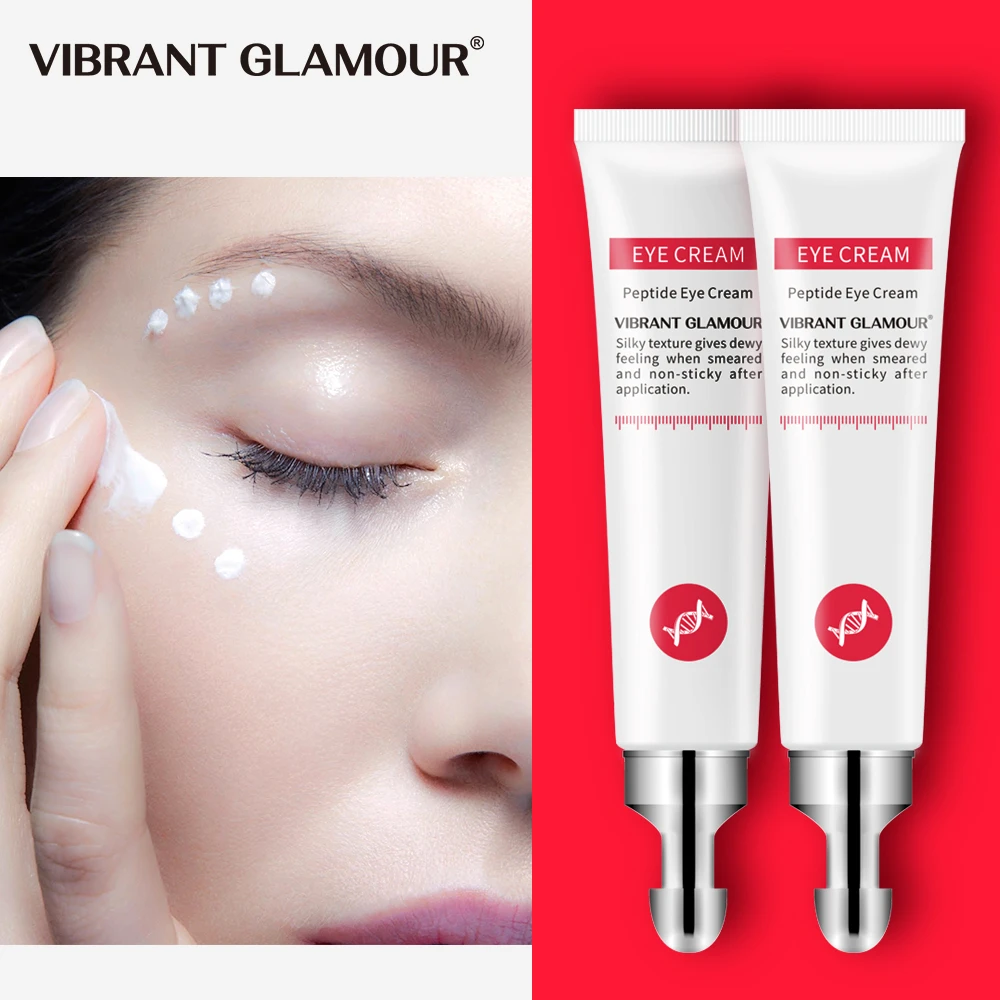 VIBRANT GLAMOUR Eye Cream Peptide Collagen Anti-Aging Anti-Wrinkle Serum Remove Dark Circle Against Puffiness Bag Skin Care 2Pcs