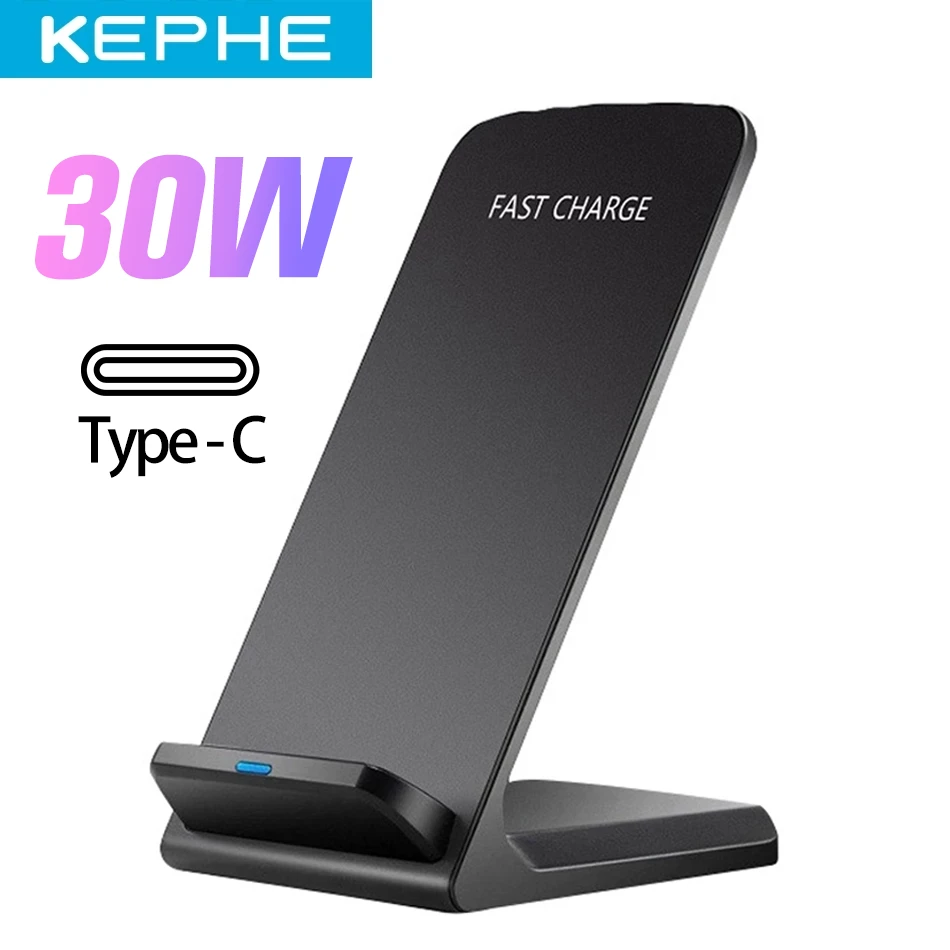 30W QI Wireless Charger Quick Charge 2.0 Fast Charging for iPhone 8 10 X XR Samsung S10 S7 S8 S9 2-Coils Stand 5V/2A & 9V/1.67A