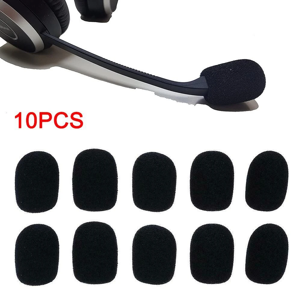 10pcs Headset Replacement Foam Microphone Cover Telephone Headset Mic Cover Microphone Windscreen Windshied Headset Foam