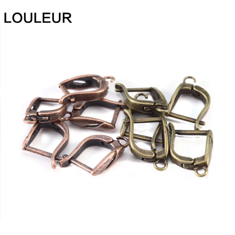10pcs 11*18mm U Shape Copper Earrings Hooks Plated French Earring Hook Ear Wire Lever Back Open Loop DIY Jewelry Making Findings
