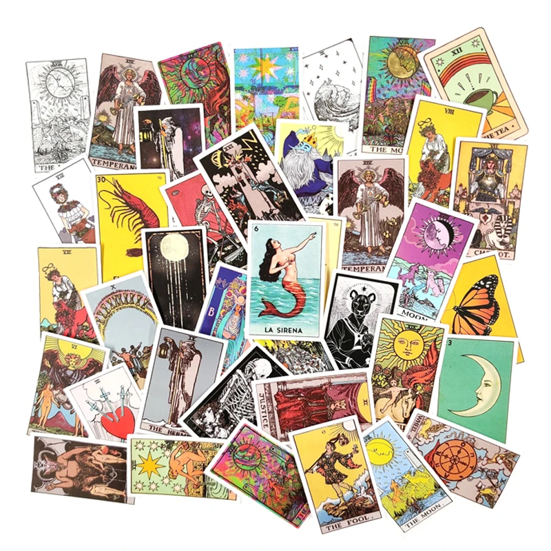 10/30/60pcs/pack Tarot Graffiti Waterproof Stickers For Notebook Motorcycle Skateboard Computer Mobile Phone Cartoon Toy Trunk