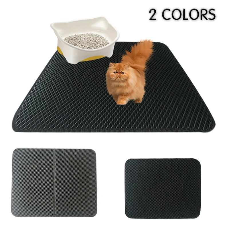 Double Layer Pet Cat Litter Box Mat Waterproof  Pads Non-slip Bed For House Clean Trapping Dog Kitten Sandbox Filters cama para