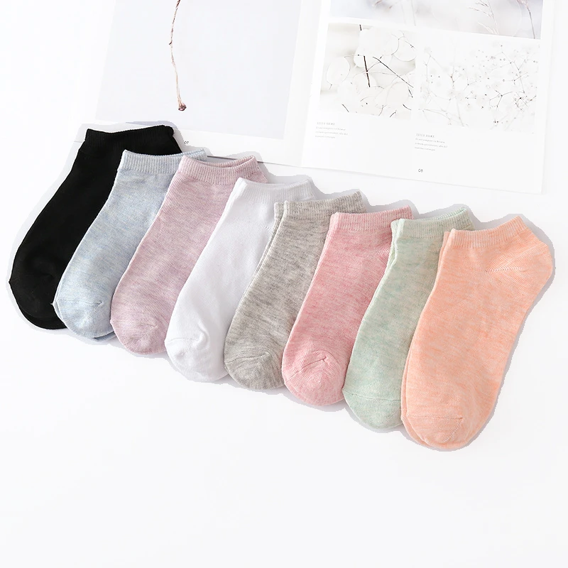 10 Pieces = 5 Pairs Women Female Girls Invisible Soft Cotton Casual Fashion Shallow Mouth Short Ankle Socks Slippers Summer Gift