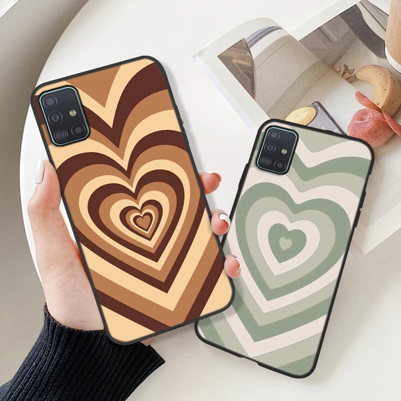 Soft Silicon Case For Samsung A32 A52 A72 A51 A71 A12 A50 A21S A02 A03S Cases Heart Cover Samsung S21 Ultra S20 FE S10 Plus Case