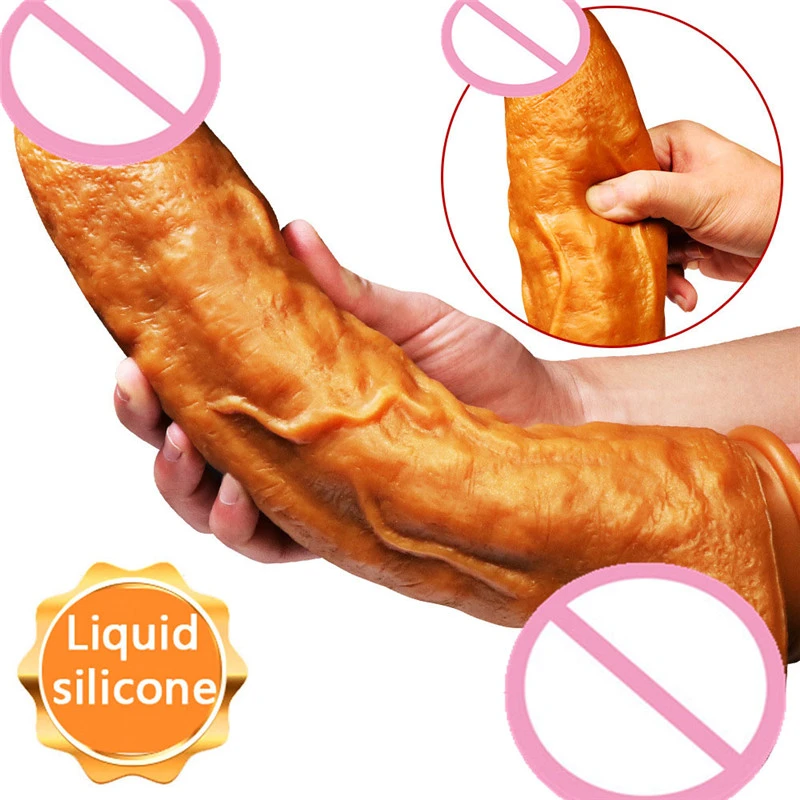 Sex Shop New Super Soft Realistic Penis Dildo Sexy Huge Dildo  Double-layer Silicone Suction Cup Dildos For Women Big Dick