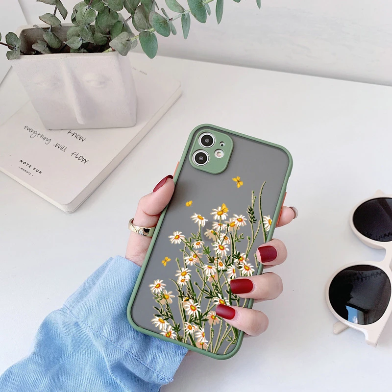 Butterfly Lavender Higan Flower Phone Case For iphone 12 mini 11 pro max 6s 7 8 plus SE 2 X XR XS Max Hard Shockproof Back Cover