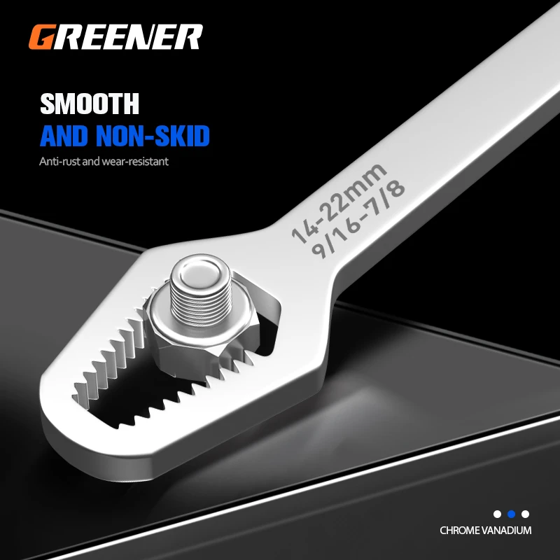 Greener Universal Torx Wrench Adjustable Glasses Wrench 8-22mm Ratchet Wrench Spanner for Bicycle Motorcycle Car Repairing Tools
