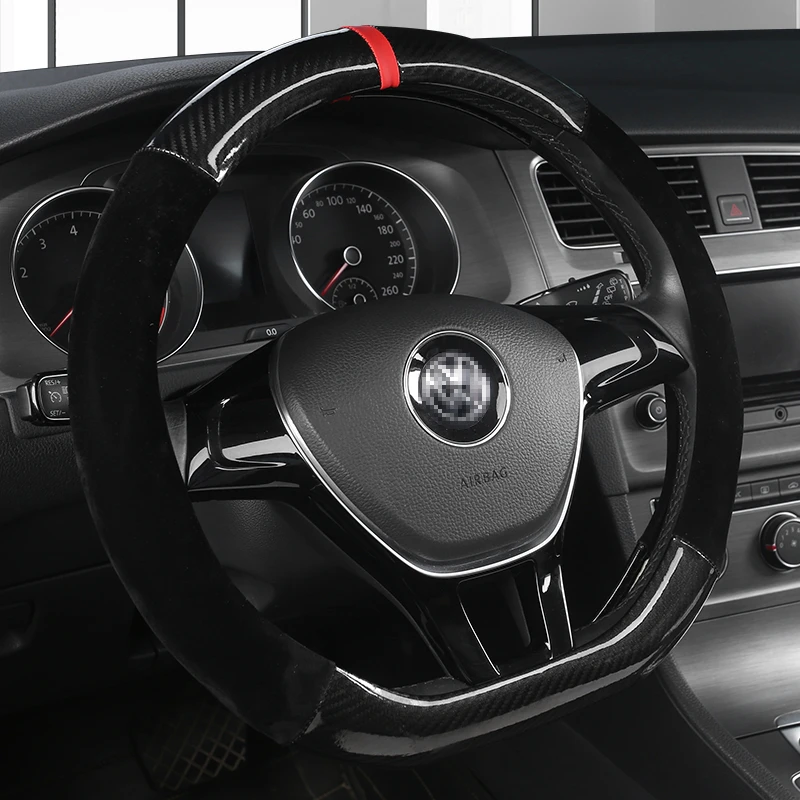 Car Steering Wheel Cover D Shape For VW GOLF 7 2015 POLO JATTA Passat Tiguan For Nissan Qashqai J11 X-trail T32 2015- 2017 2018