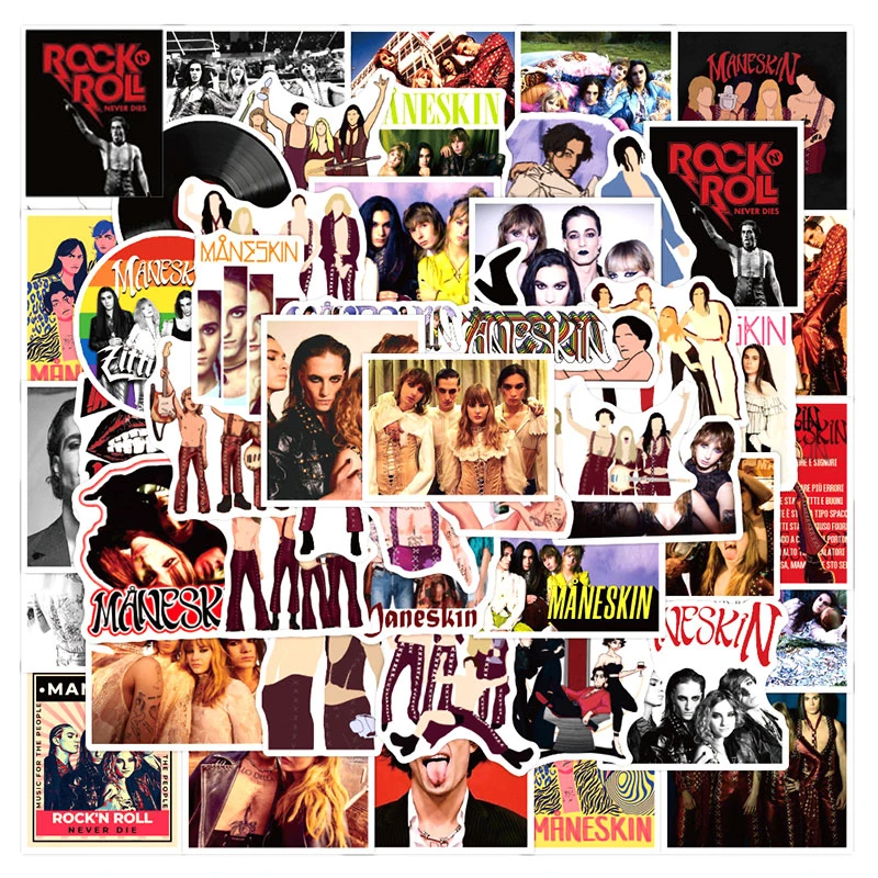 10/30/50pcs/pack Maneskin Italy Rock Band Singer Stickers For Luggage Gift Box Notebook Computer Refrigerator Skateboard Trunk