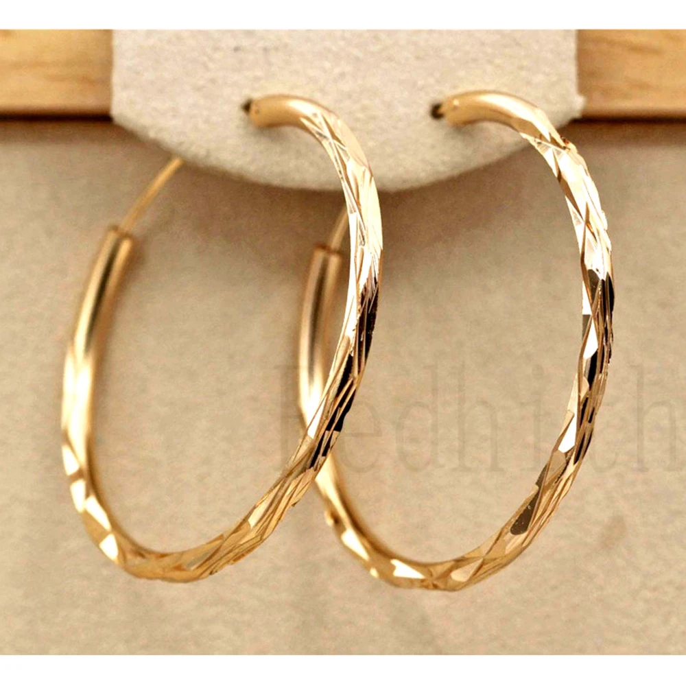 Trendy Large Hoop Earrings for Women Gold Filled Geometry Concave and Convex Women Pageant Earrings Fashion Jewelry