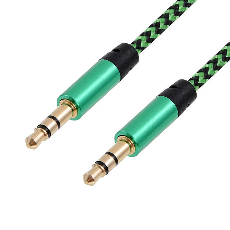 1m Nylon Aux Cable 3.5mm Plug Male To Male Jack Auto Car Audio Cable Kabel Line Cord For IPhone 7 Xiaomi Smart Phone