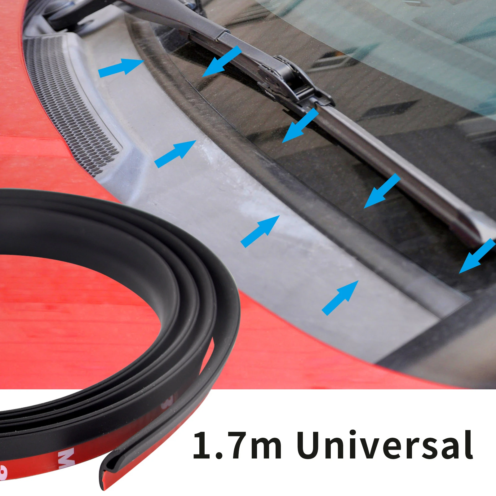 1.7m Car Wiper Front Windshield Panel Moulding Seal Strip for Honda Audi Benz Buick VW Skoda Mazda Ford Toyota BMW E46 E39 M5 X6