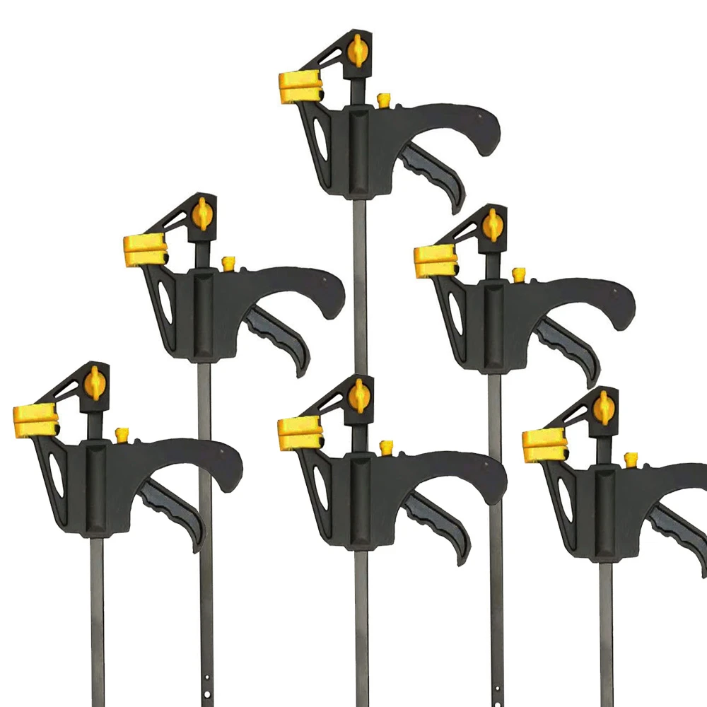 6 Inch 10/8/6pc  Quick Ratchet Release Speed Squeeze Wood Working Work Bar F Clamp Clip Kit Spreader Gadget Tools DIY Hand Tool