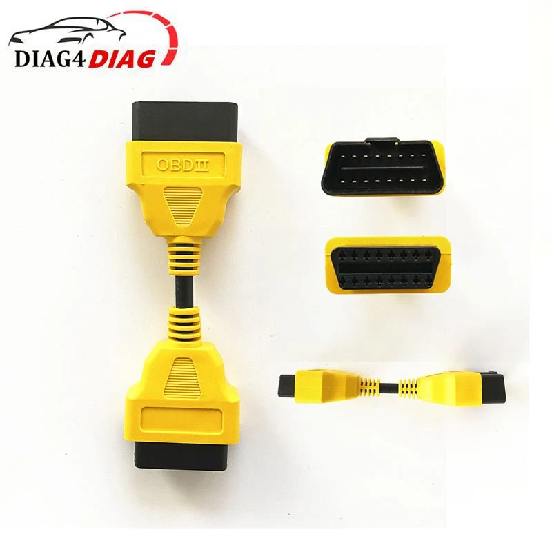 OBD2 Extension Cable Car obd2 16Pin Male to Female Plug Extension Cord Yellow Cable Extend OBD2 Diagnostic interface Adapter