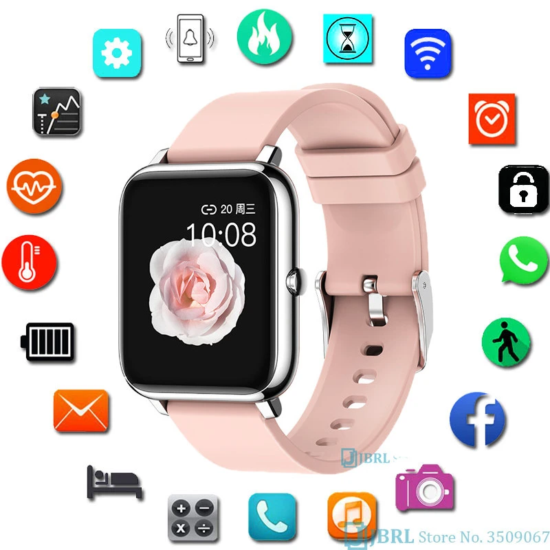 Fashion Full Touch Smart Watch Square Women Men Sport Watch Electronic Ladies Wrist Watch For Andriod Ios Smart Clock Smartwatch
