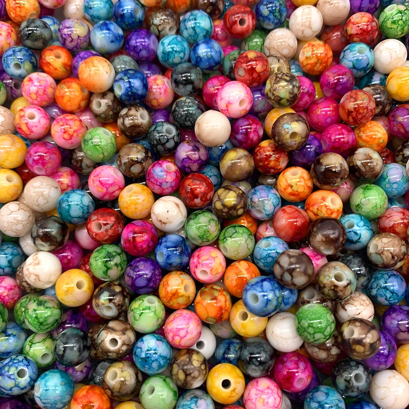 8mm-10mm Round Shape Beads Jewelry Making Acrylic Beads Multicolor Loose Bead Jewelry DIY  Accessory