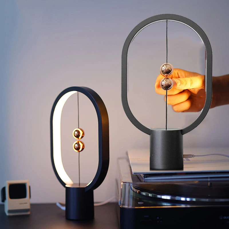 Mini Balance Light Creative Magnetic LED Night Light Levitation Balance Lamp USB Bedside Night Lamp Decorative light For Bedroom