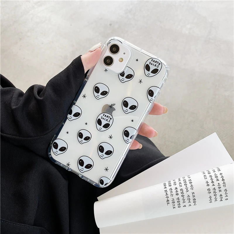 Fashion Cute E.T. Alien Phone Case For Xiaomi Mi Note 10 9t 9 lite POCO X3 Cover For Redmi Note 7 8 9 10 Pro 9s 8t Soft Cases