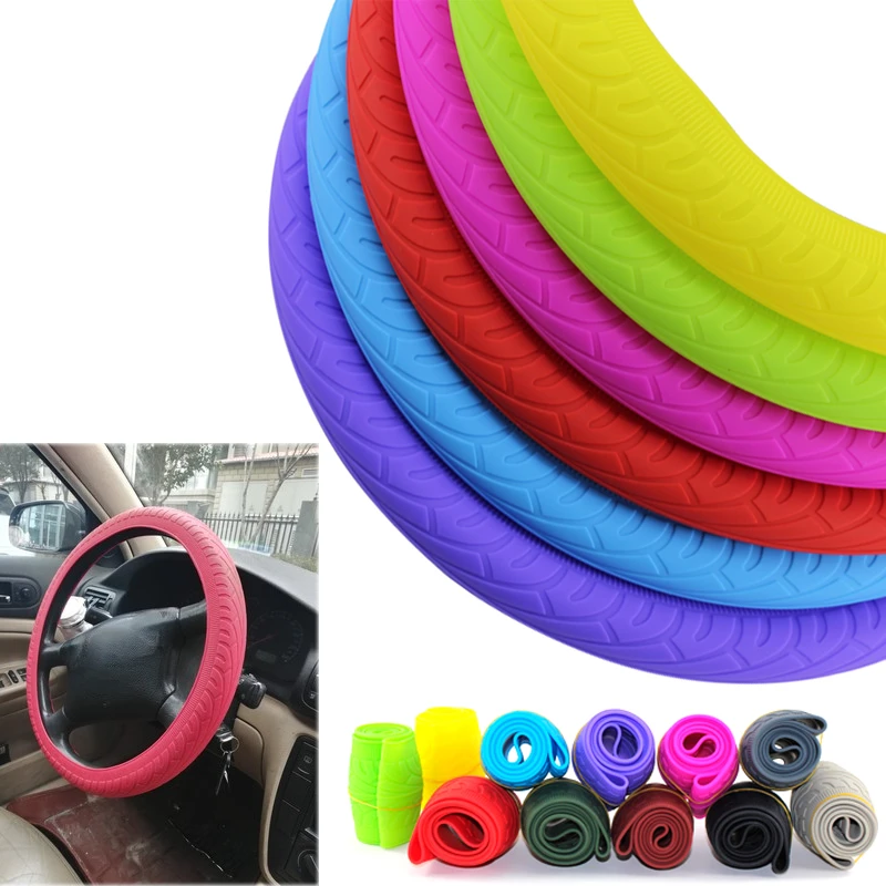 Car-styling Silicone Car Steering Wheel Glove Cover Automobile Accessories For Mazda Audi Hyundai Honda Toyota BMW LADA KIA etc.