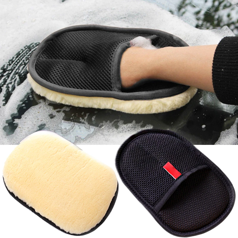 Car Washing Dusting Fleece Gloves Wiping for Liquid Shampoo Polishing Microfiber Cloth Car Cleaning Sponge Dusting Gloves