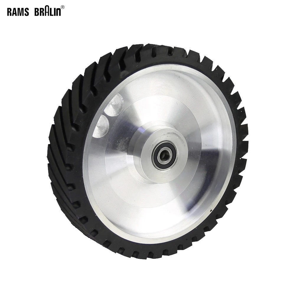 250*50mm Serrated Belt Grinder Contact wheel Rubber Wheel for Abrasive Sanding Belt