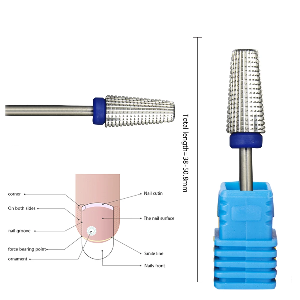 5 in 1 Safty Tapered Carbide Nail Drill Bits With Cut 3/32