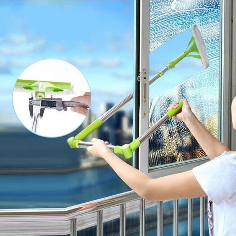 Telescopic High-rise Cleaning Glass Sponge Mop Multi Cleaner Brush Washing Windows Dust Brush Cleaning Steel Plastic Handle