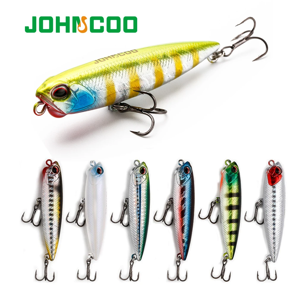 JOHNCOO Topwater Pencil Fishing Lure Floating Surface Z-Shaped Realis Pencil 65mm 100mm 5.5g Wobbler Lure Pesca Fishing Tackle