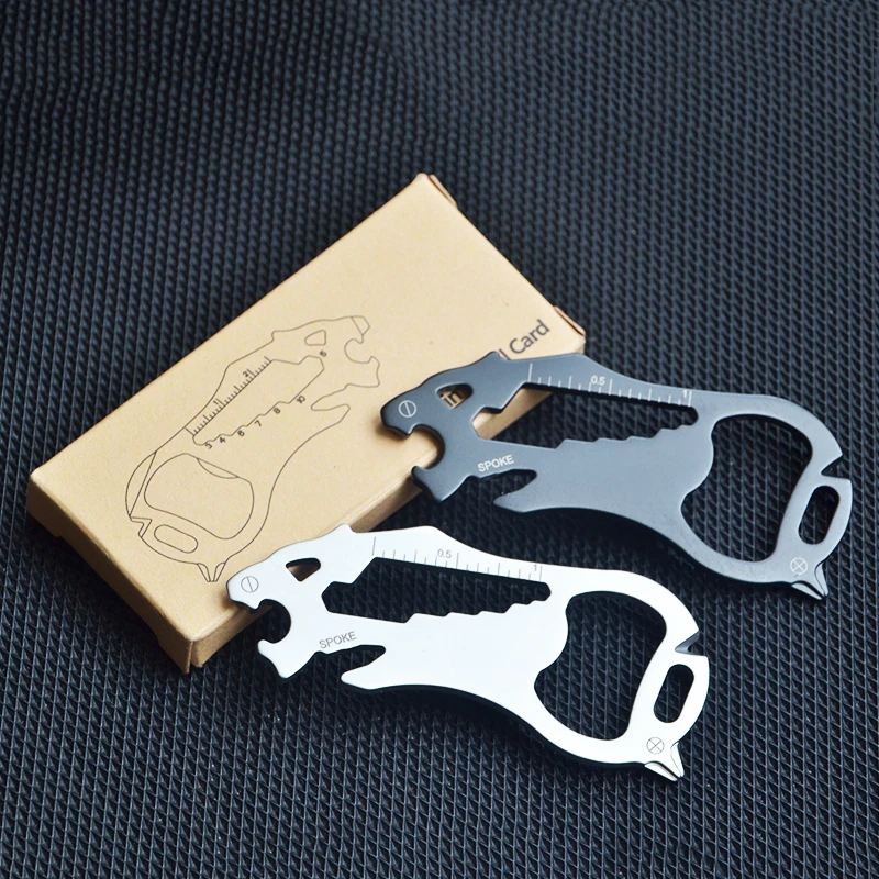 Bottle Opener Hand Tool Multifunctional Tool EDC Tiger  Mini Tool Card Key chain Mini Tools Screwdriver Phone Handle Repair Tool